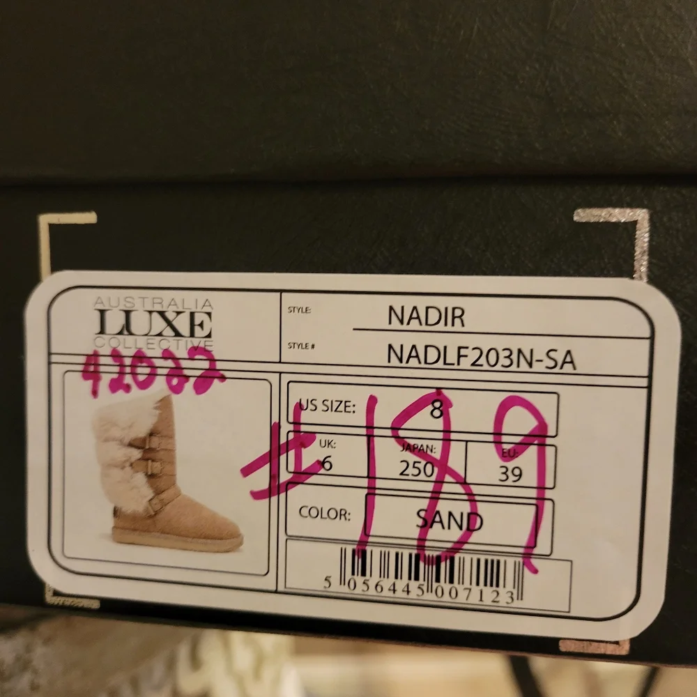 Australia Luxe Nadir Suede Sherpa Sheepskin Fur Boots in Sand #189 - Picture 10 of 11